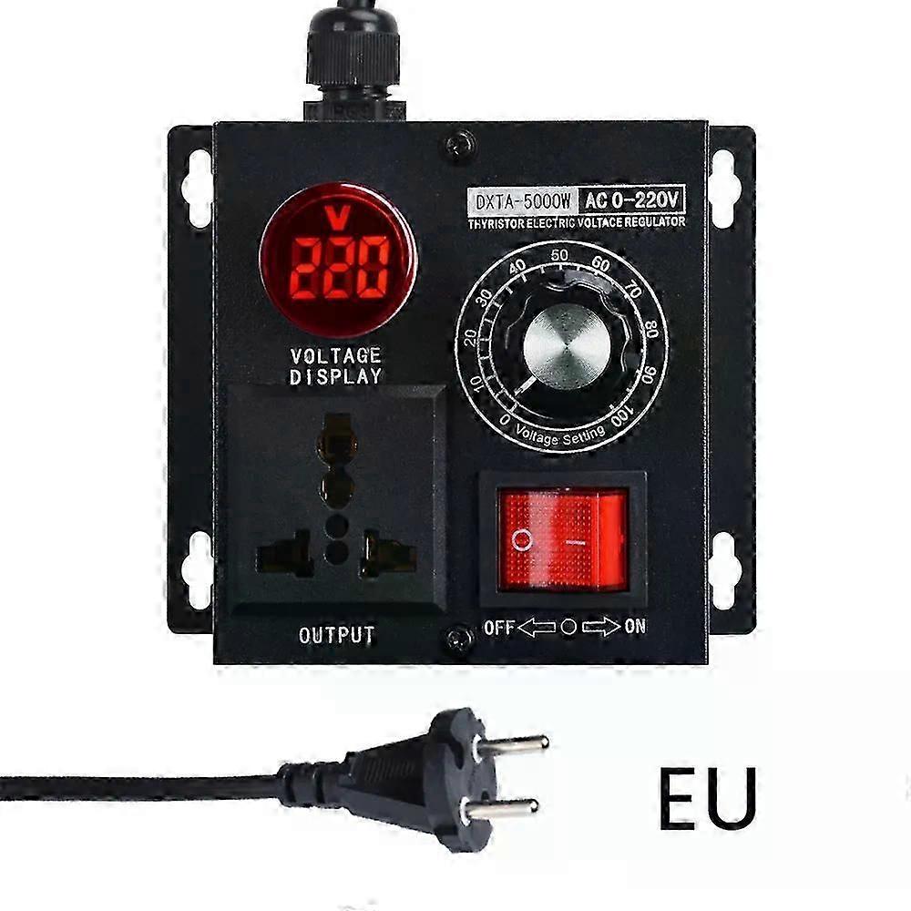 5000W Speed-Adjustable Temperature Control Lamp Voltage-Adjustable Dimmer AC 110V 220V Compact Adjustable Voltage Regulator