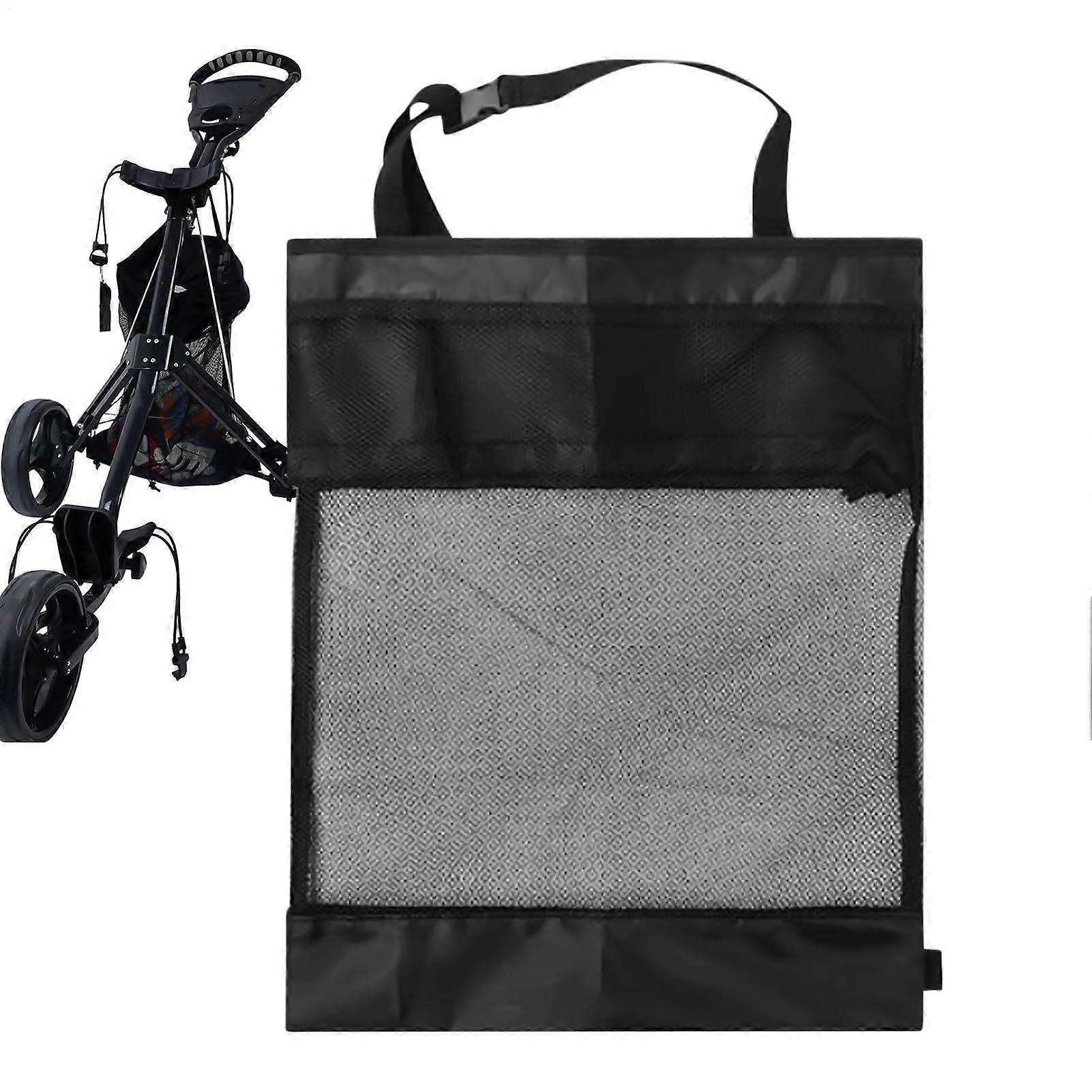 Large Capacity Golf Cart Storage Bag Organizer with Mesh and Quick Drawstring Lock for Accessories