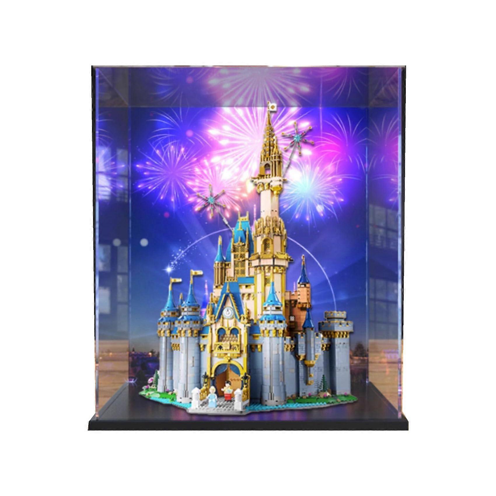 Acrylic Display Case for  43222 Castle Model, Dustproof Clear Showcase with Lid, SprayPainted