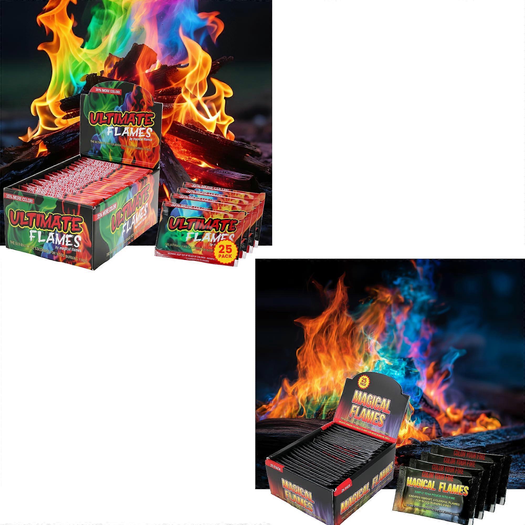Fire Color Changing Packets for Campfire and Fire Pit, Instant Rainbow Flames, OneHour Display