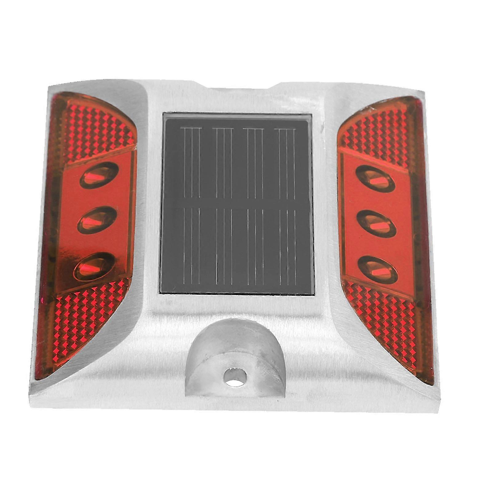 LED Solar Ground Marker Light 10.3x10.5cm Red Waterproof 800mAh
