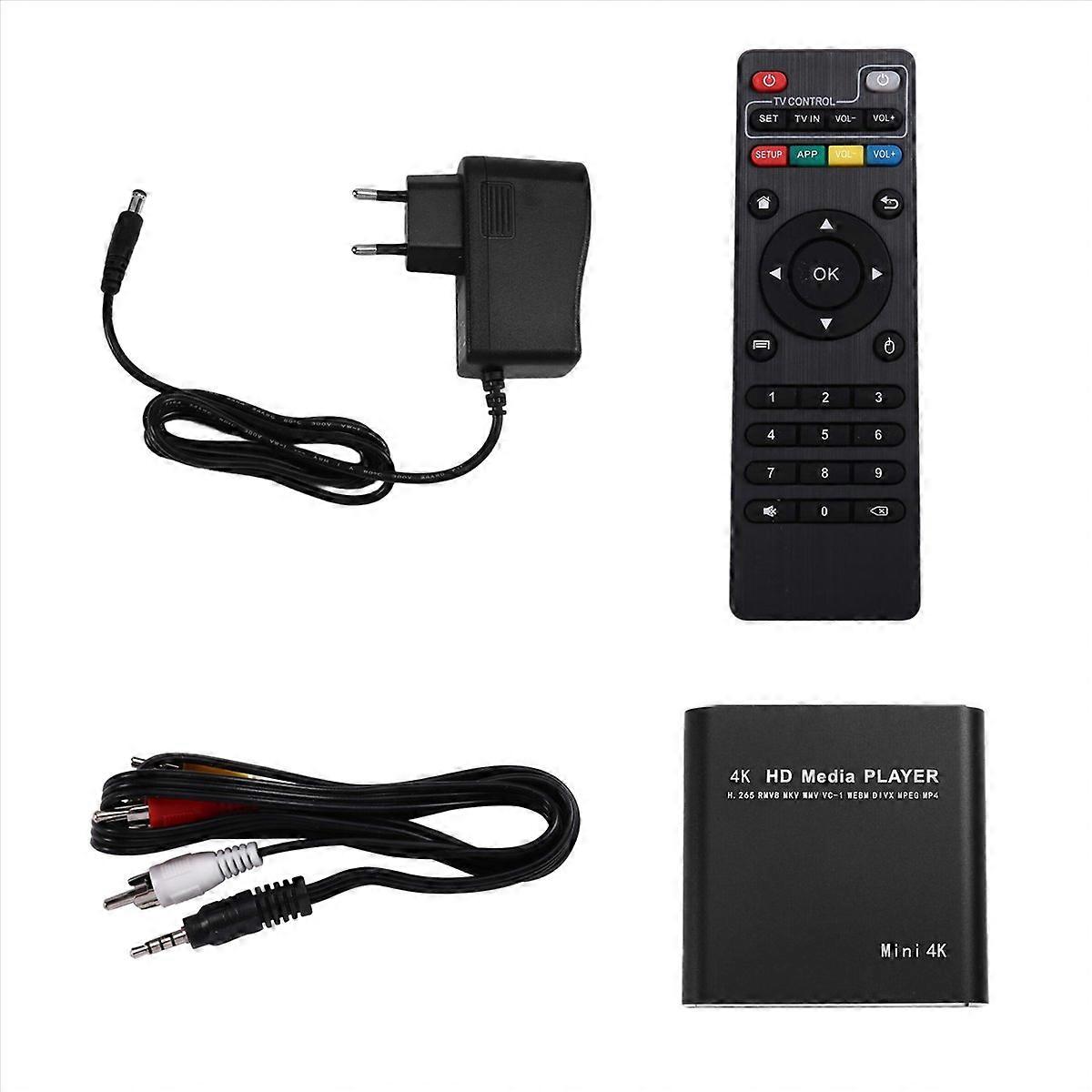 Multimedia Player Full HD 4K USB External Media Player TV Box EU Plug