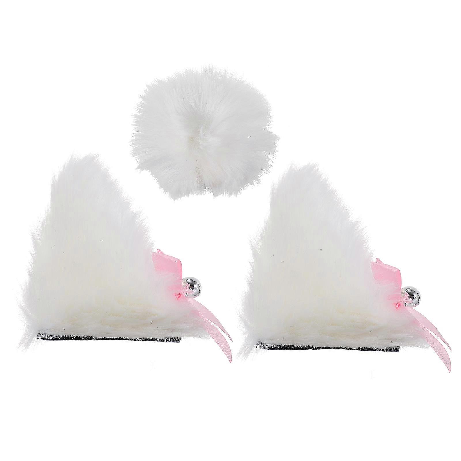 Motorcycle Styling Cat Ears with 3Pcs Plush Bells for Decoration