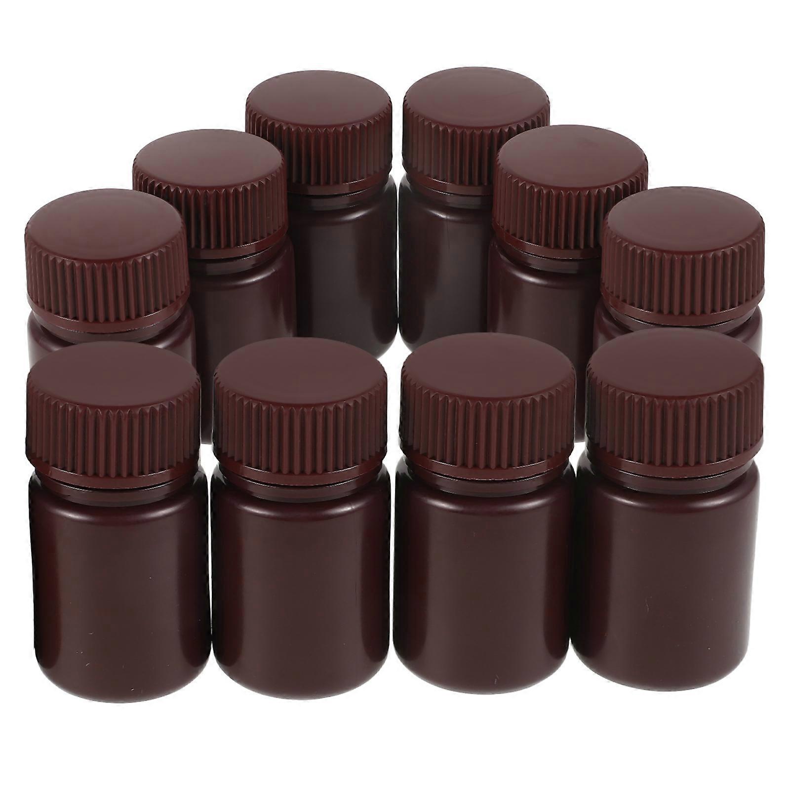Storage Bottles Lab Reagent Bottles for Storage Use 50Pcs Light Brown PP