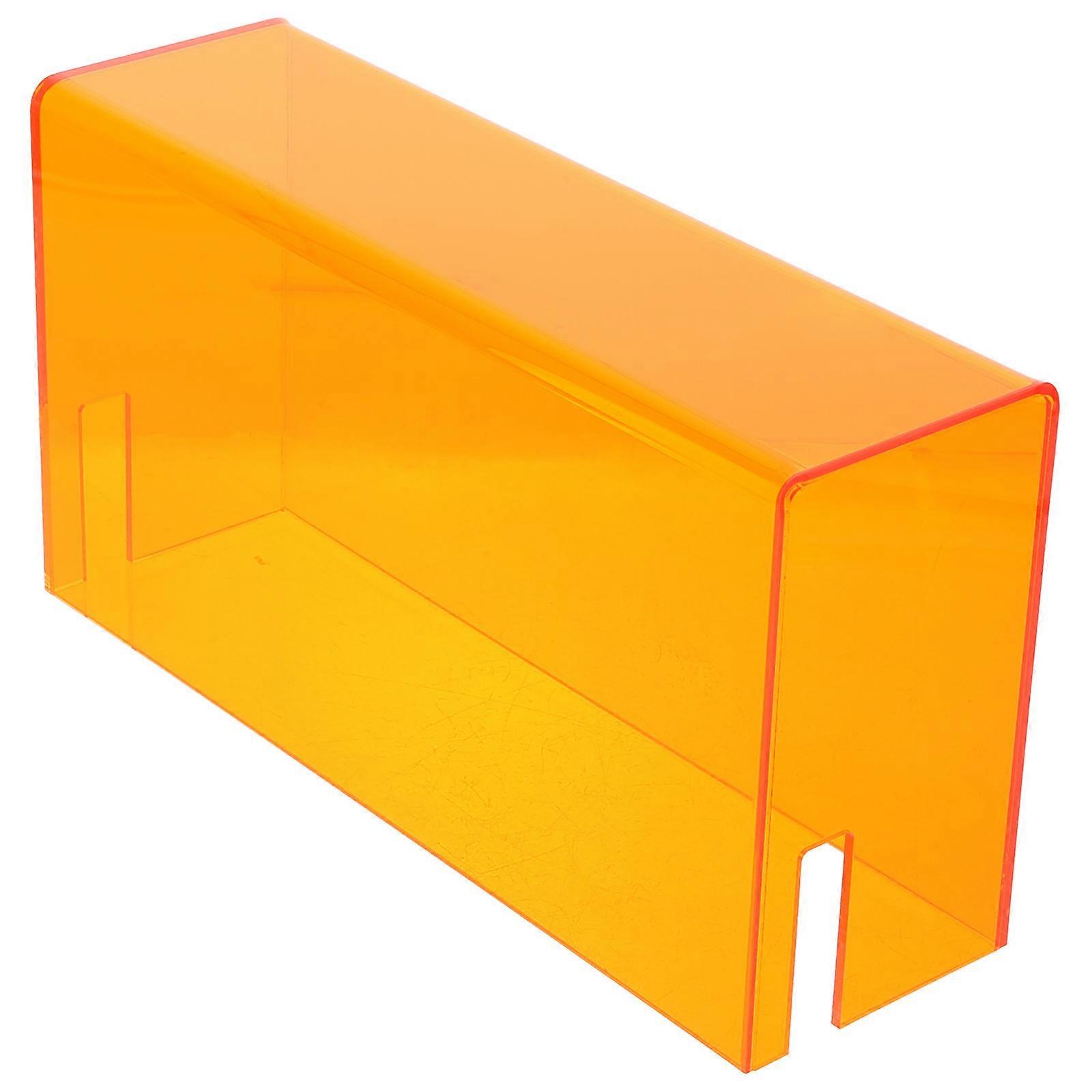 Acrylic Game Machine Case for Storage Use 2Pcs Orange Clear Protector