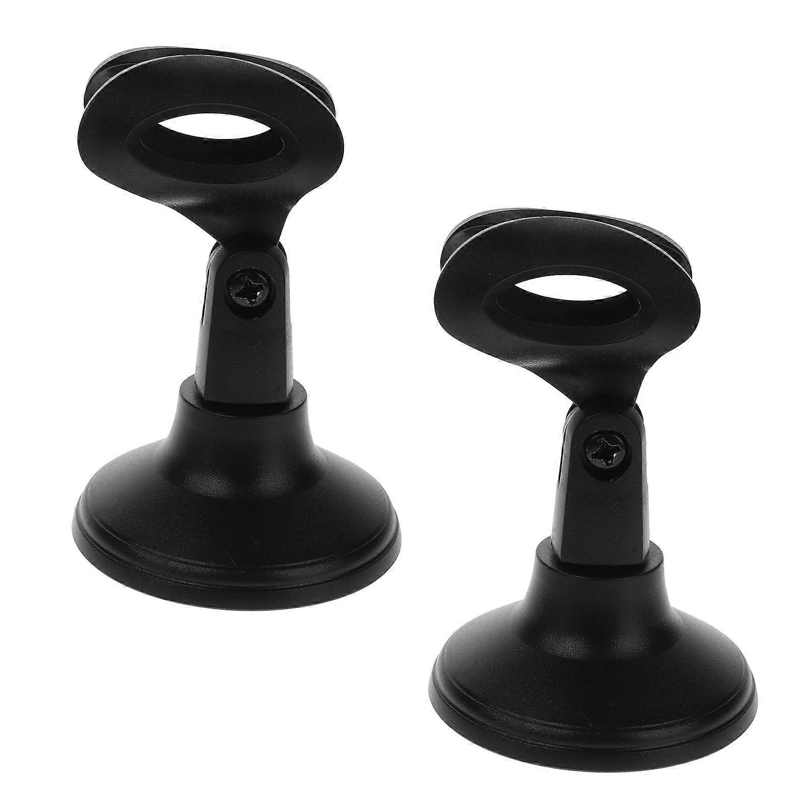 Desktop Mic Stand Adjustable Microphone Stand for Mic 2Pcs Black Plastic