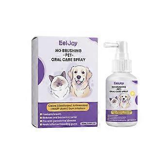 Dog Dental Care Spray, Breath Freshener & Teeth Cleaning Spray, Eliminate Bad Breath, Relieve Gum Redness & Infections, Reduce Plaque & Tartar, No Bru