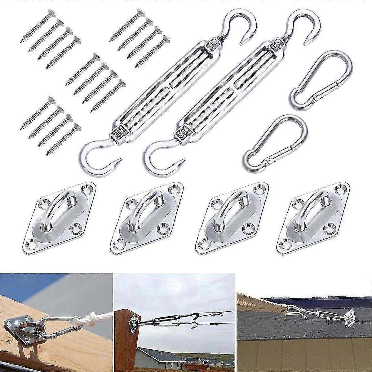 OUNONA 8PCS Bracket Installation Kit for Rectangular Triangular Sun Shade Sail good