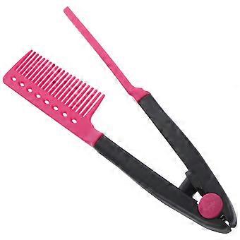 Faltbarer V-förmiger Haarglättungskamm mit ergonomischem Griff für Salon und Heimgebrauch