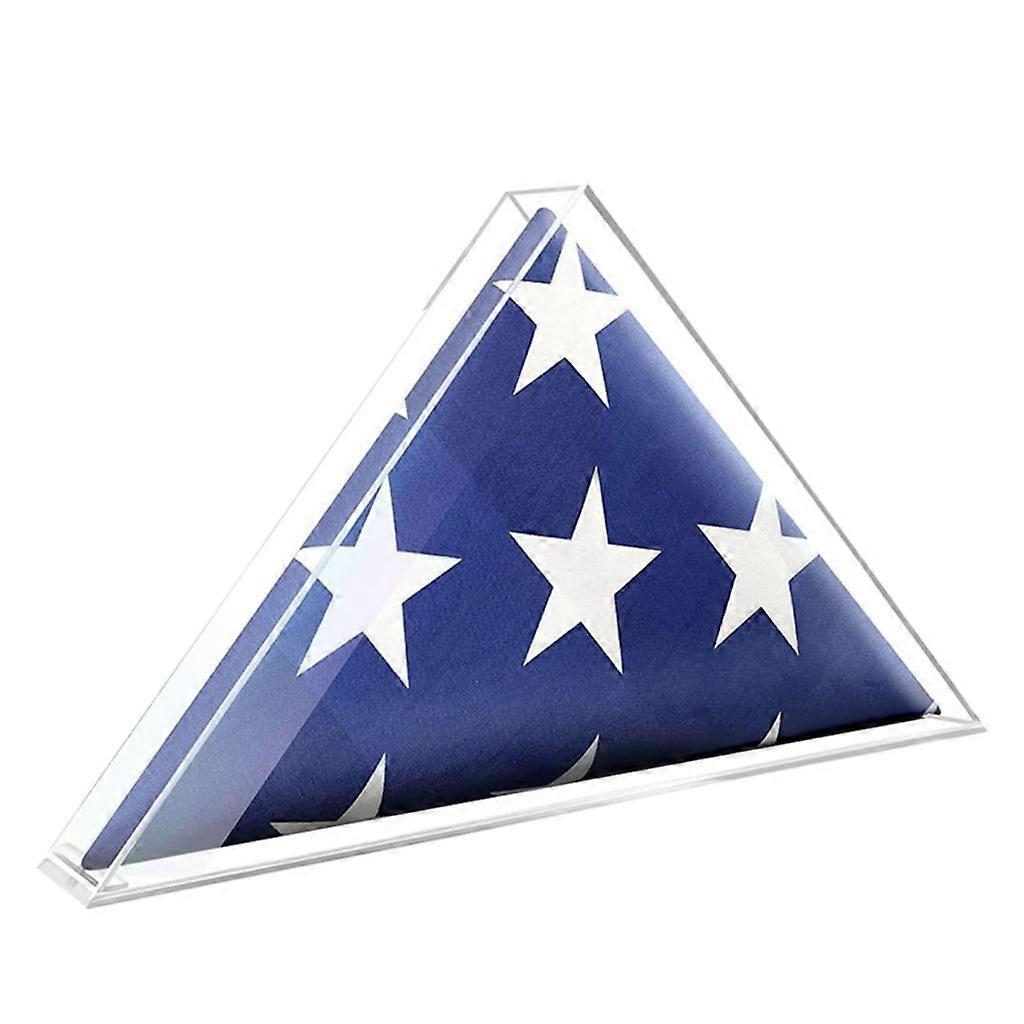 Flag Holder with Cover Transparent Flag Display Case Triangle Flag Container