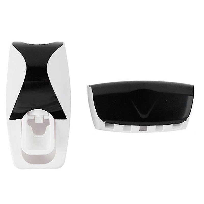 Auto Automatic Toothpaste Dispenser+5 Toothbrush Holder Set Wall Mount Stand
