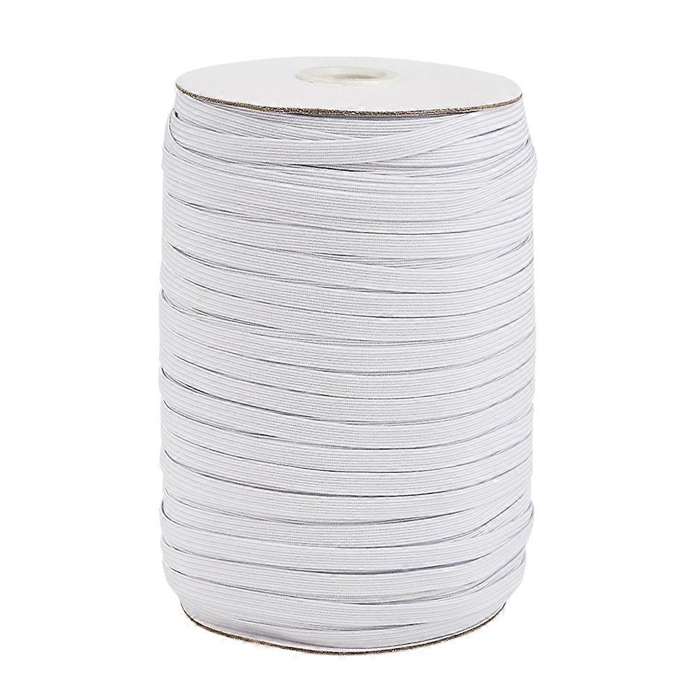 Polyester elastisk ørebånd til DIY-bruk 1 rull flat hvit