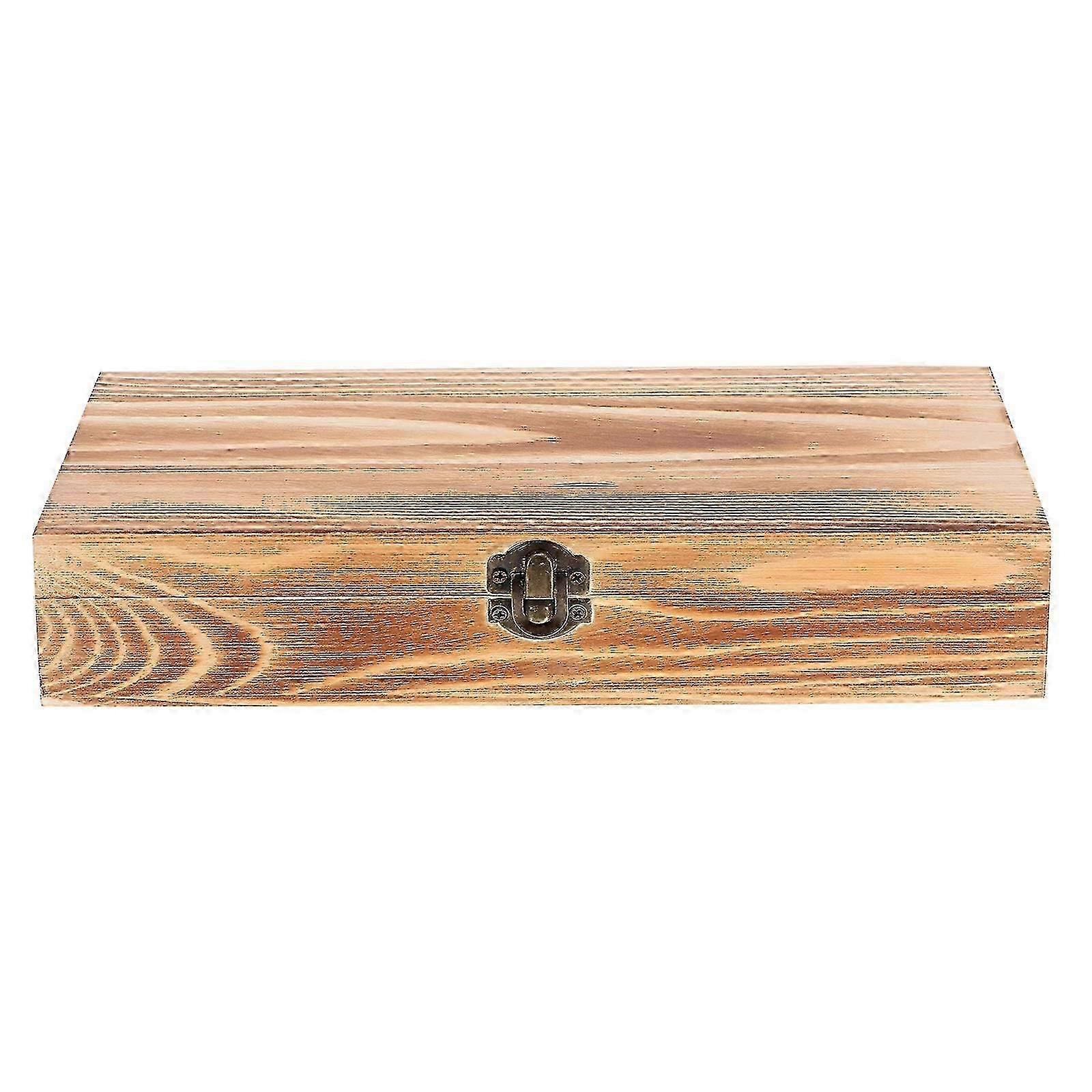 Wooden Keepsake Box with Hinged Lid compatible Storage Multi Use Rustic Organizer