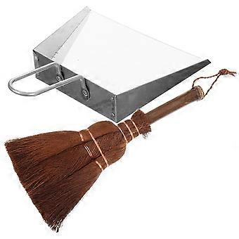 Mini Dustpan Small Broom and Dustpan for Cleaning 5Sets Brown Color
