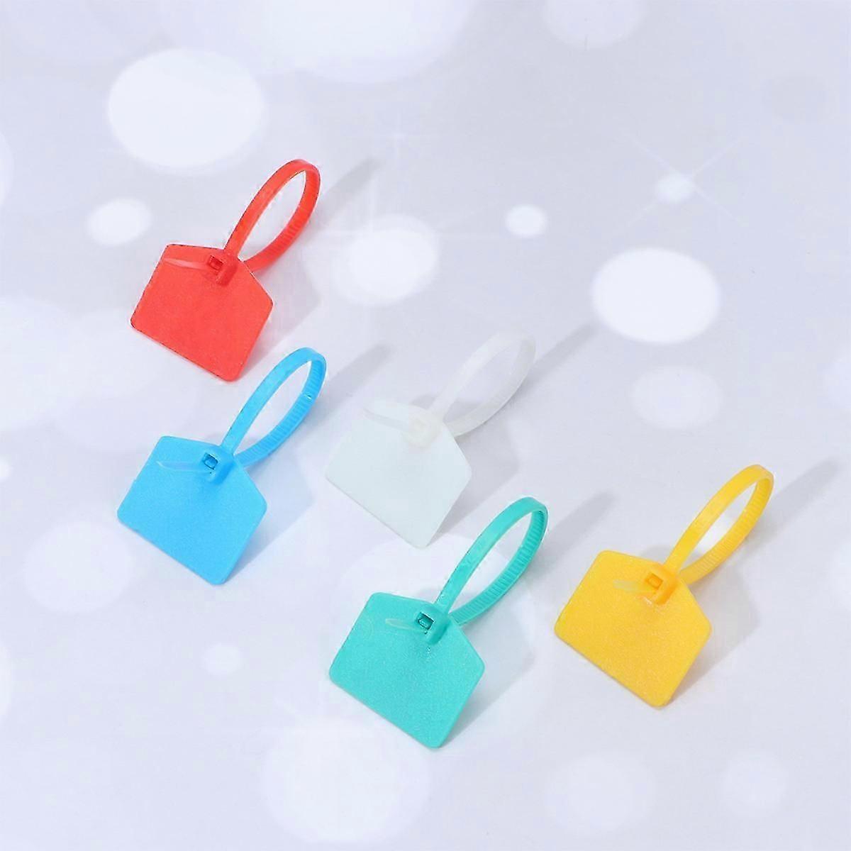 Wire Tie Wrap Cable Ties with Labels Self-Locking Nylon 100Pcs for Cable Marking