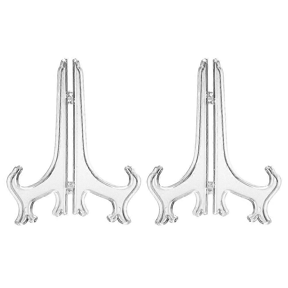 Dish Rack Transparent Plate Bracket for Displaying Plates 10Pcs Plastic Holder