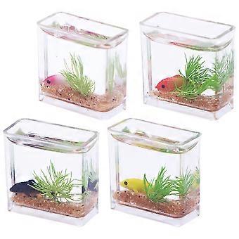 Acessórios em miniatura para decoração de aquário, 4 peças em cores sortidas.
