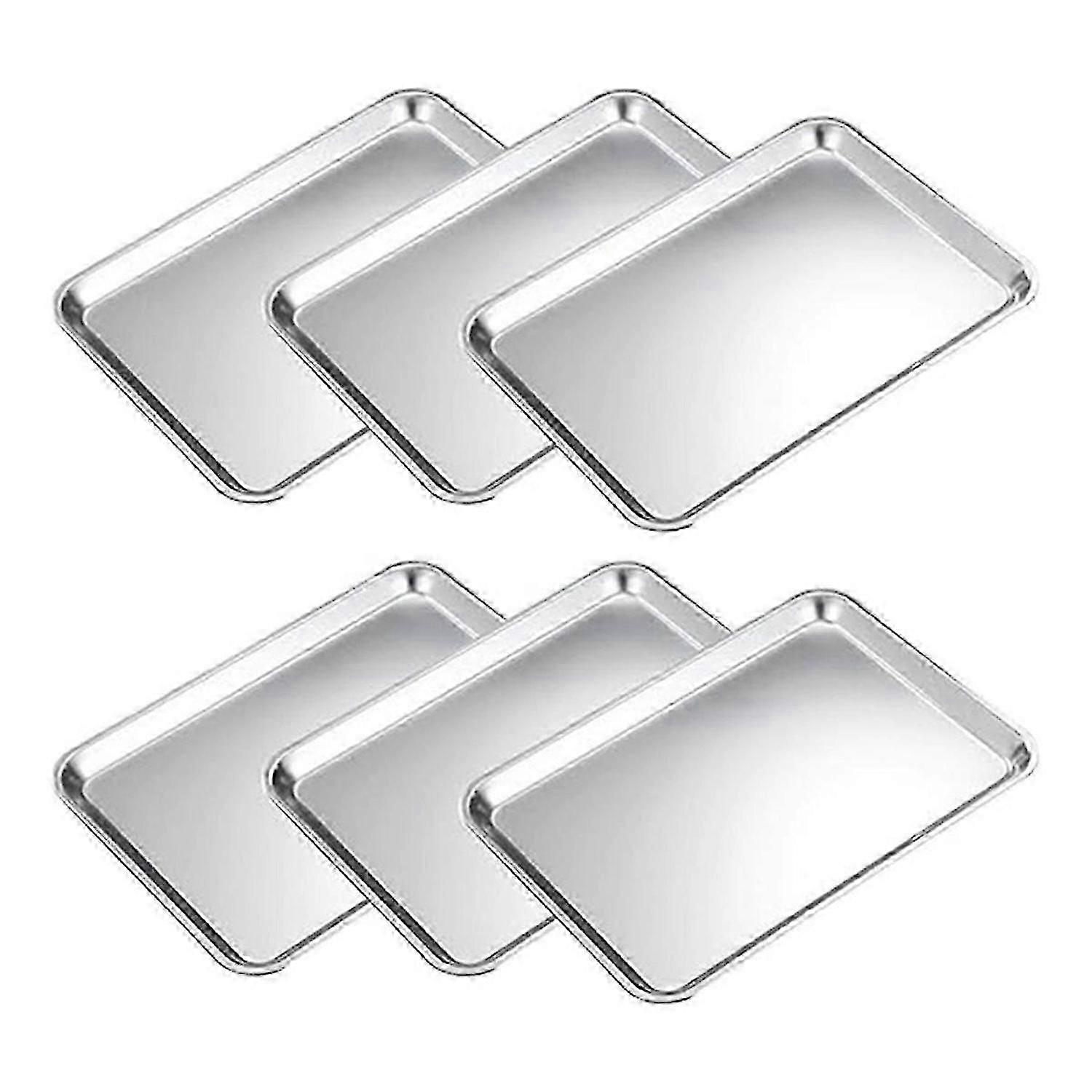 6 Baking Baking Cookie Trays, Flat Bottom Tray Set, compatible with Bread Machine