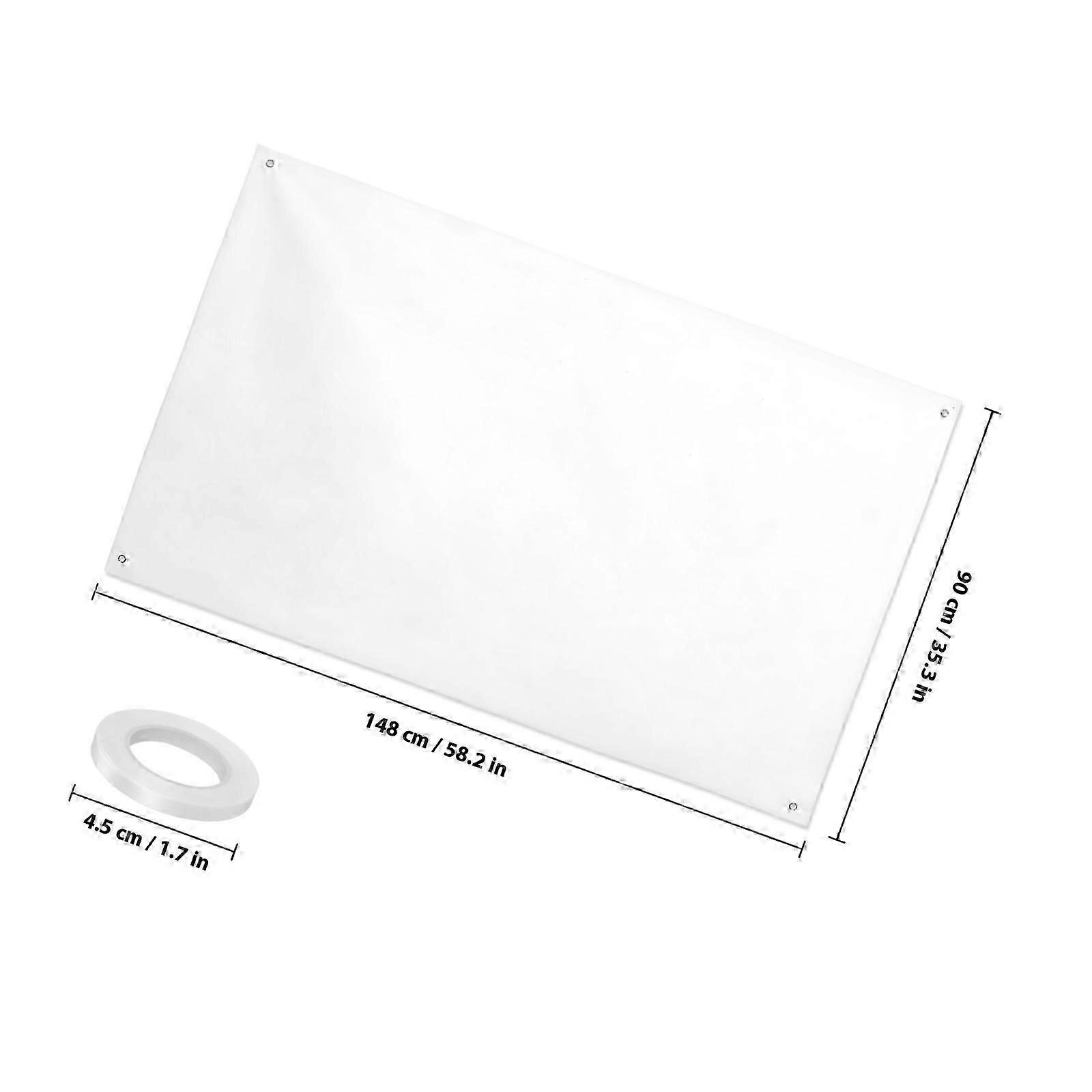 2Pcs White Polyester Hanging Blank Banners for DIY Decoration