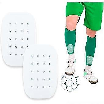 2 pairs of mini football shin guards (white) breathable football shin guards sleeves professional unisex anti-slip football shin guards football train