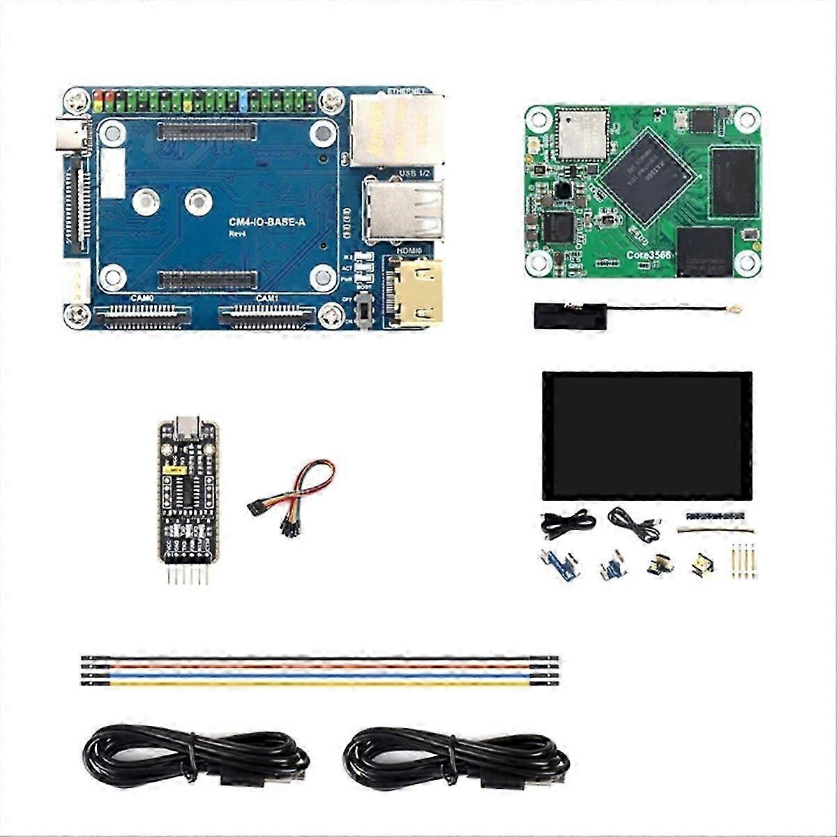 Core3566 Module Kit RK3566 Quad-Core Processor, with 8-Inch HDMI-Compatible Touch Screen for Raspber