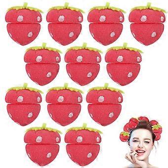 12 PZ Spugna Capelli Bigodini Spugna Capelli Arricciacapelli Palla FAI DA TE Strumento per lo styling dei capelli Fragola Ricci Capelli Palla Semplice Strumenti per Parrucchieri per Uso Domestico Delle Donne (Rosso)