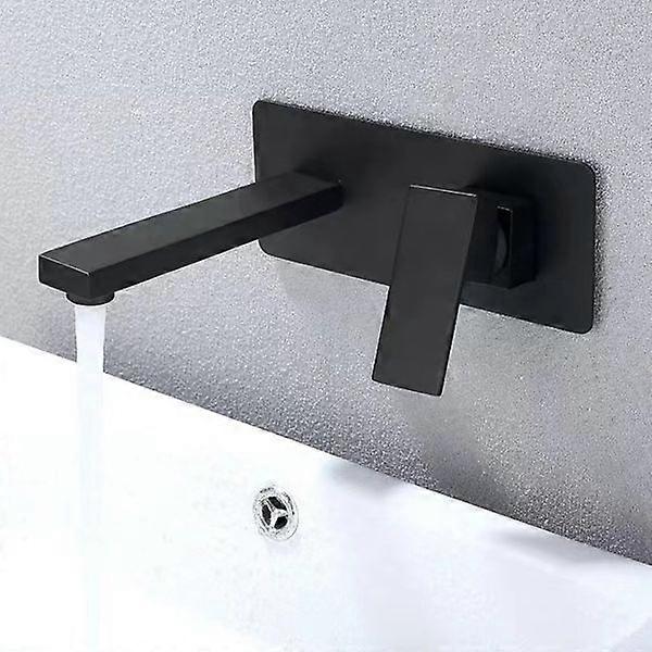 Brass Wall-mounted Basin Mixer Matte Black