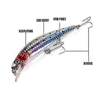 Elektrisch aas Levensechte USB oplaadbare LED Twitching Vissen Kunstaas Vibrate Vissen Kunstaas Triple Hook Elektronisch Aas Nieuw