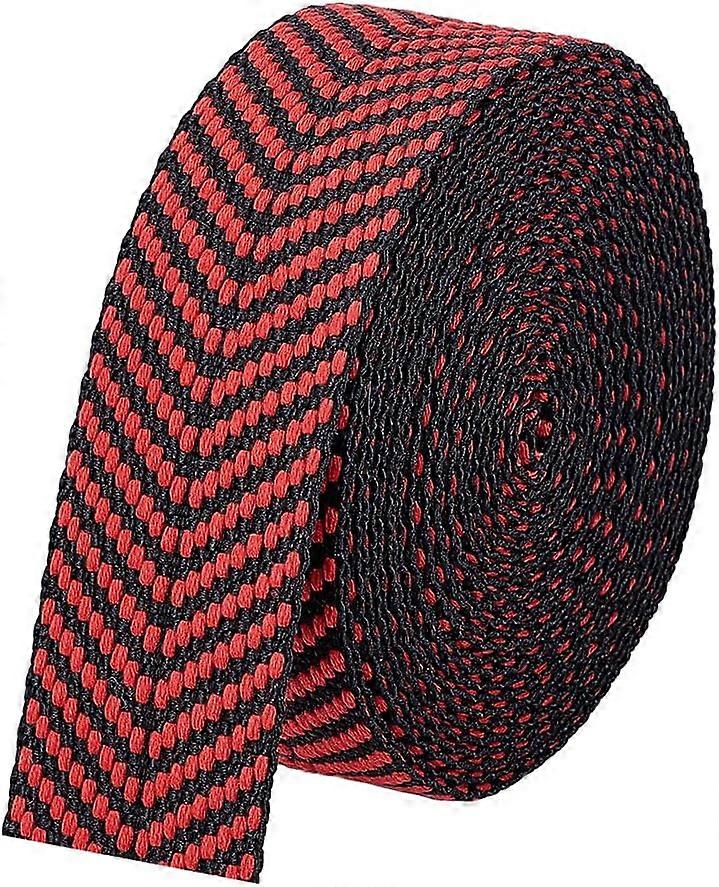 5.47 Yards Jacquard Webbing with V Pattern Flat Webbing for Webbing Bag Handles