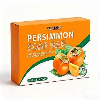 Persimmon Soap 100g, Natural Persimmon Extract Deodorizing Body Soap, Gentle Purifying Cleansing Bar for Body Odor, Suitable for All Skin Types