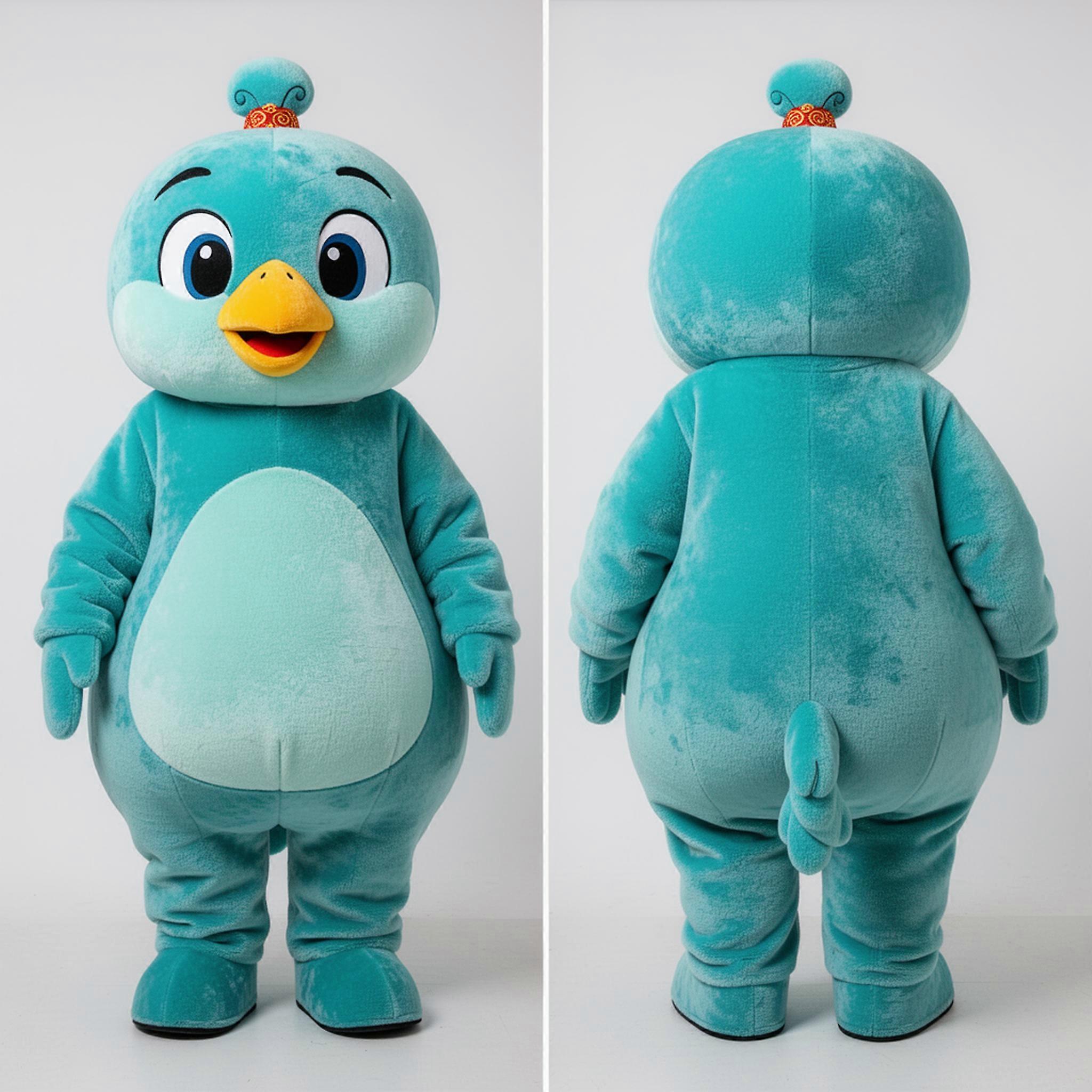 MASTICOT Turquoise Plush Mandarin Mascot