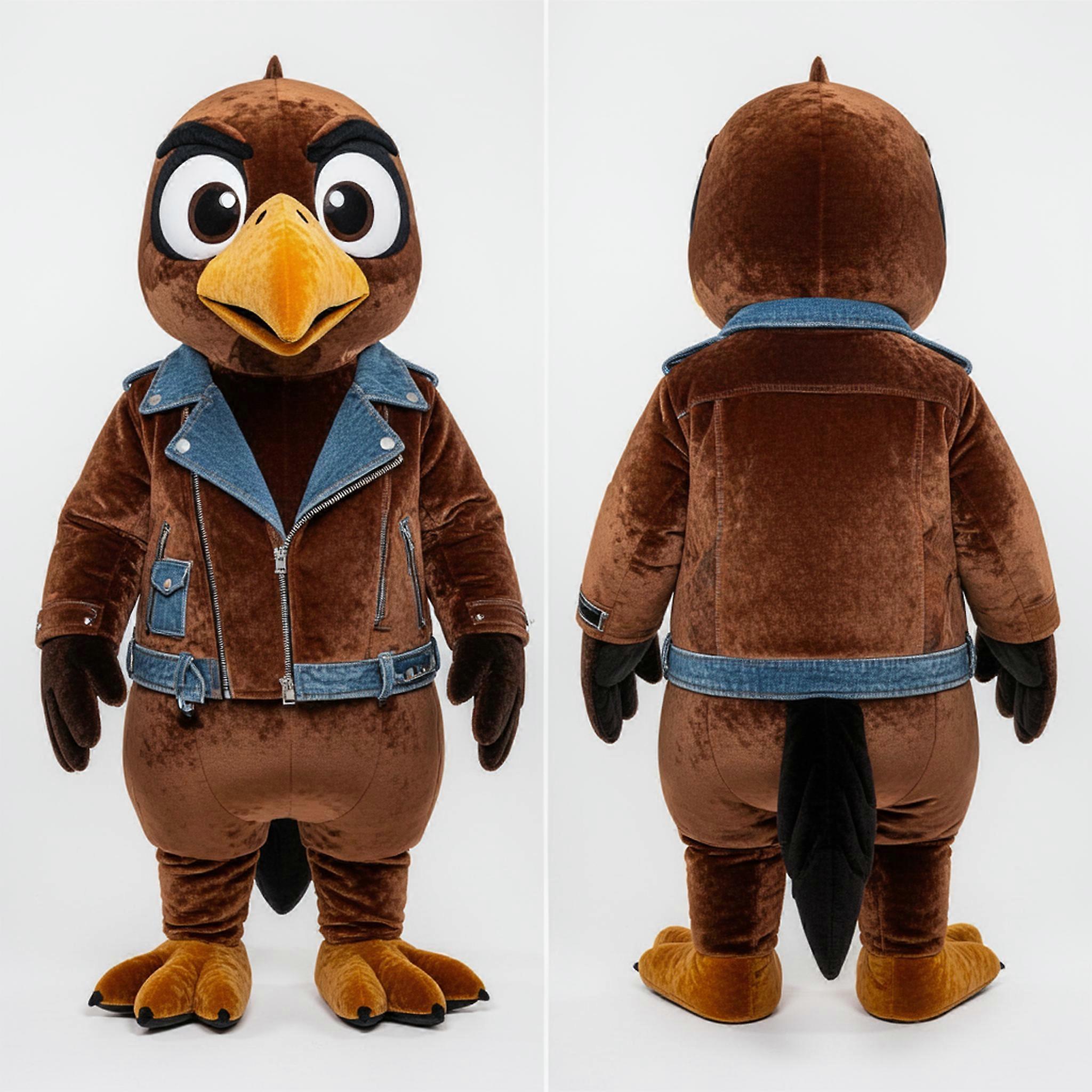 MASTICOT Chocolate Brown Biker Crow Mascot