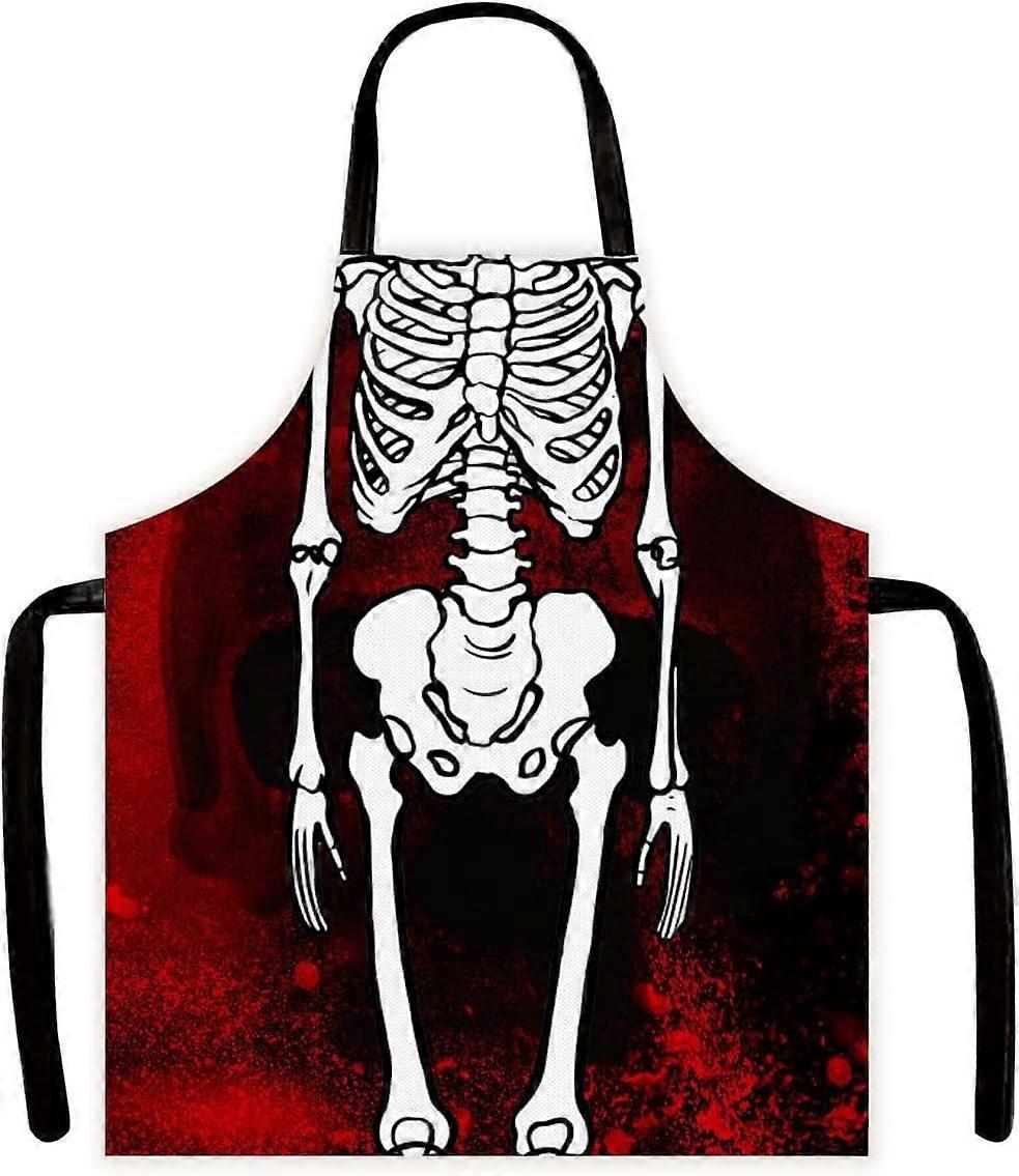 Halloween Skeleton Design Apron, Blood Splatter Pattern,
