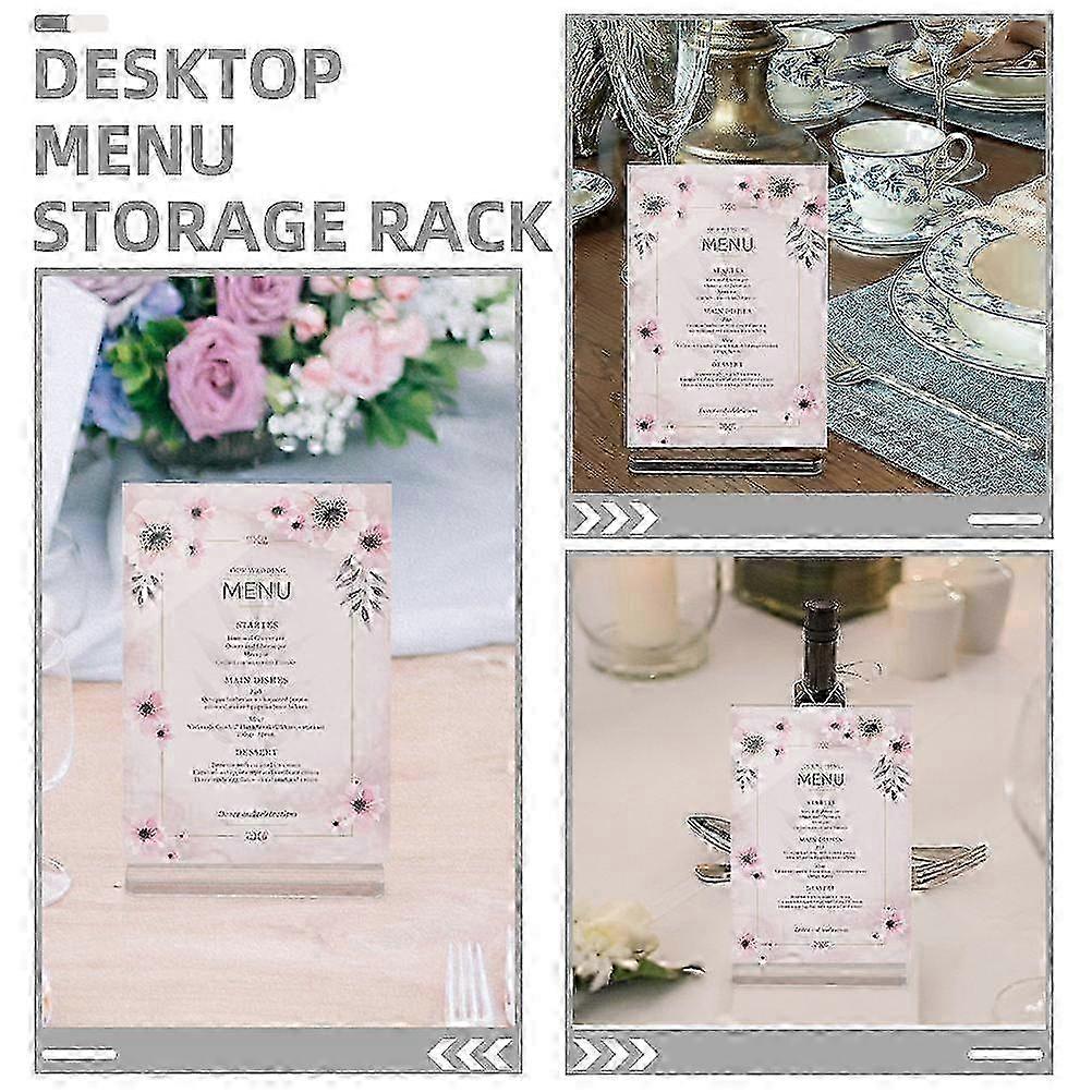 Clear Acrylic Sign Holder Menu Stand compatible with Display 6Pcs Document Holders