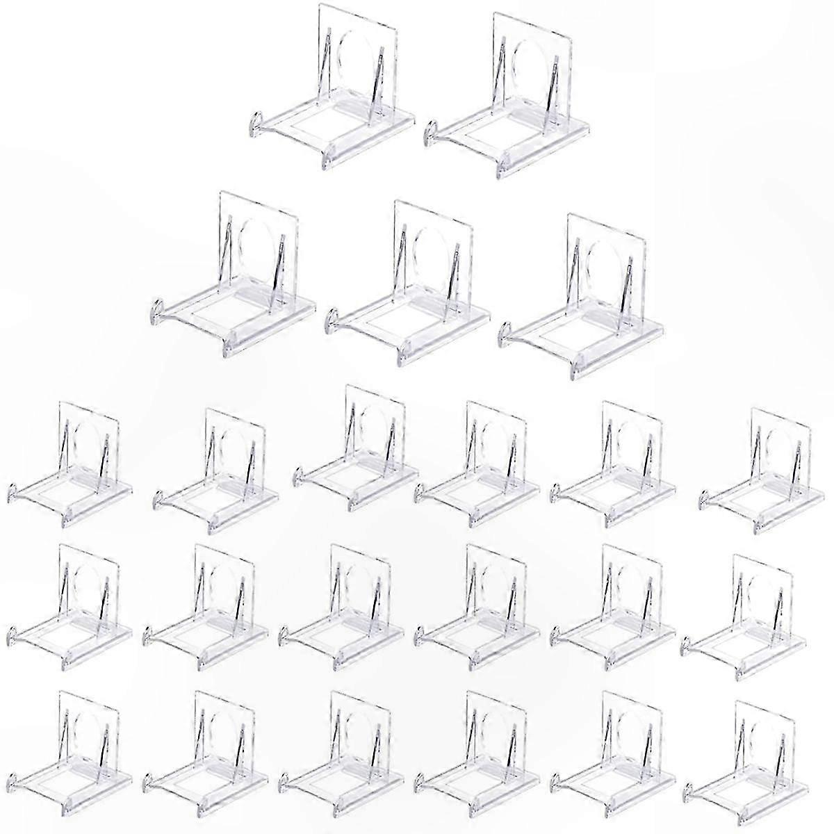 Adjustable Clear Plastic Display Stands, 24 Pack Multi-Functional Easel Holders for Various Displays