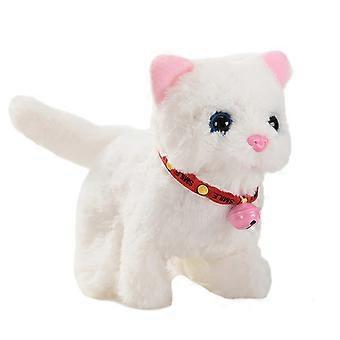 Kids Plush Electronic Interactive Cat Walking Toy Cat with Walking Meowing Realistic Stuffed Animal Kids Christmas Gifts Hl2