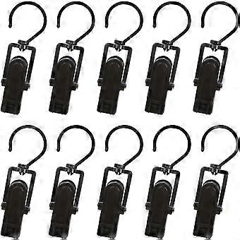 Heavy Duty Camping camping hanging hooks pots hanging hooks camping cookware hooks Hooks Clips(10pcs, black)
