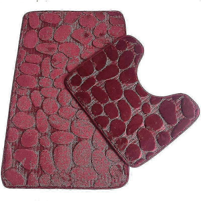 Washable Flannel Bath Mat Duo Set