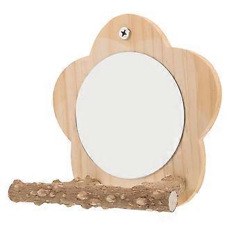 Parrot Training Wood Bird Perch Stand with Mirror 5Pcs Kit