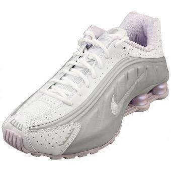 Nike Shox R4 Damesmode sneakers in wit zilver