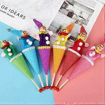 Retractable Smiling Clown Plush Stick Toy, 6 Pcs Telescopic Hide & Seek Doll