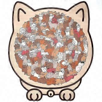 Wooden Cat Puzzle Morandi 135pcs