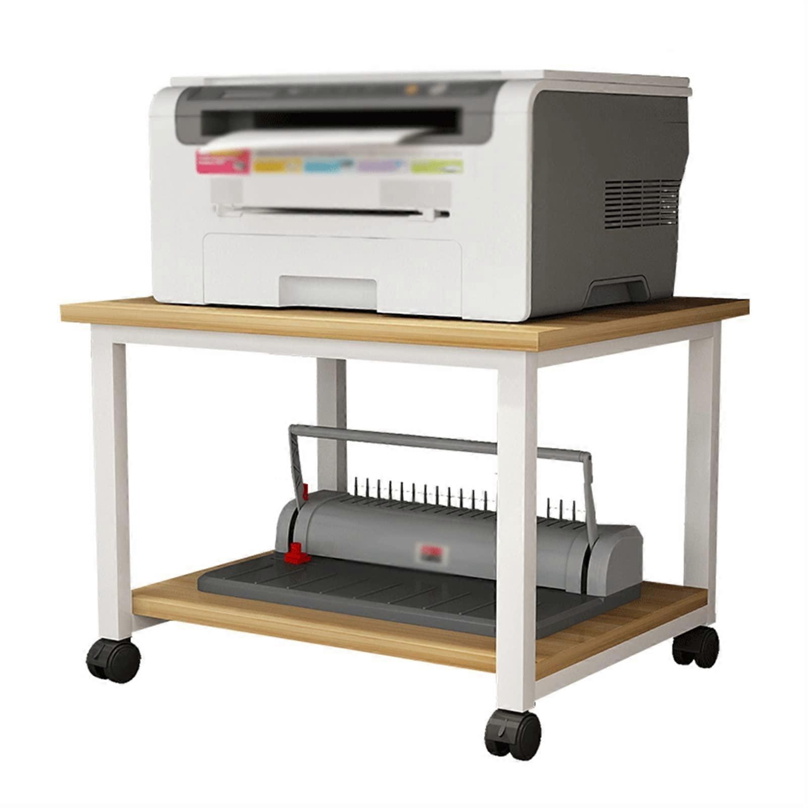 Printer Stand with Wheels, MultiLayer Storage Shelf, SpaceSaving Office Organizer Rack A