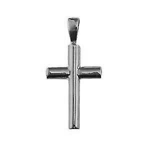 Silver 23x15mm plain round Cross-section Cross
