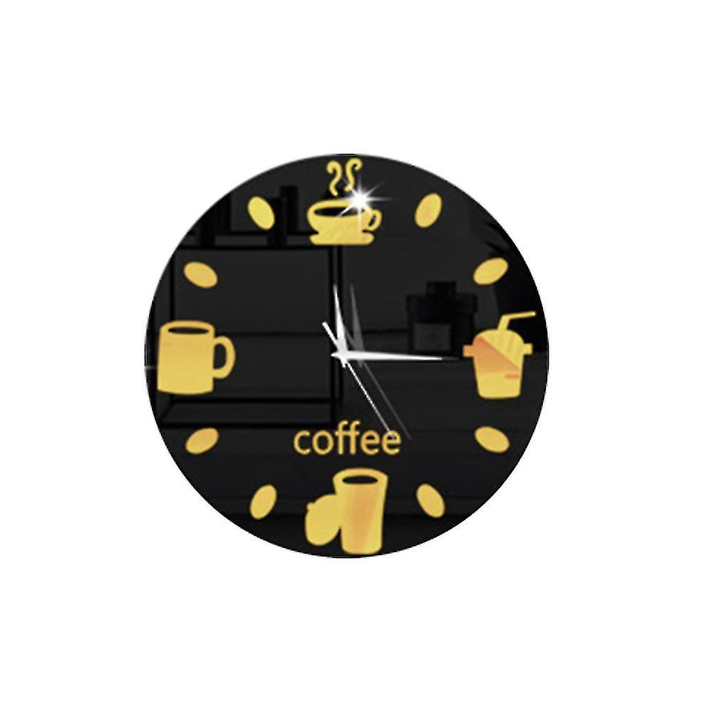 Refrigerator Clock Magnetic Sticky Hanging Clock Coffee Pattern Fridge Sticky Clock (shipment Withou
