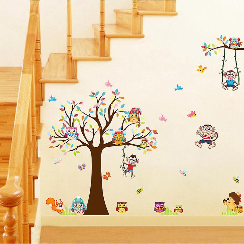 A set of tree bird animal wall decals Wall Stickers for Bedroom Kids