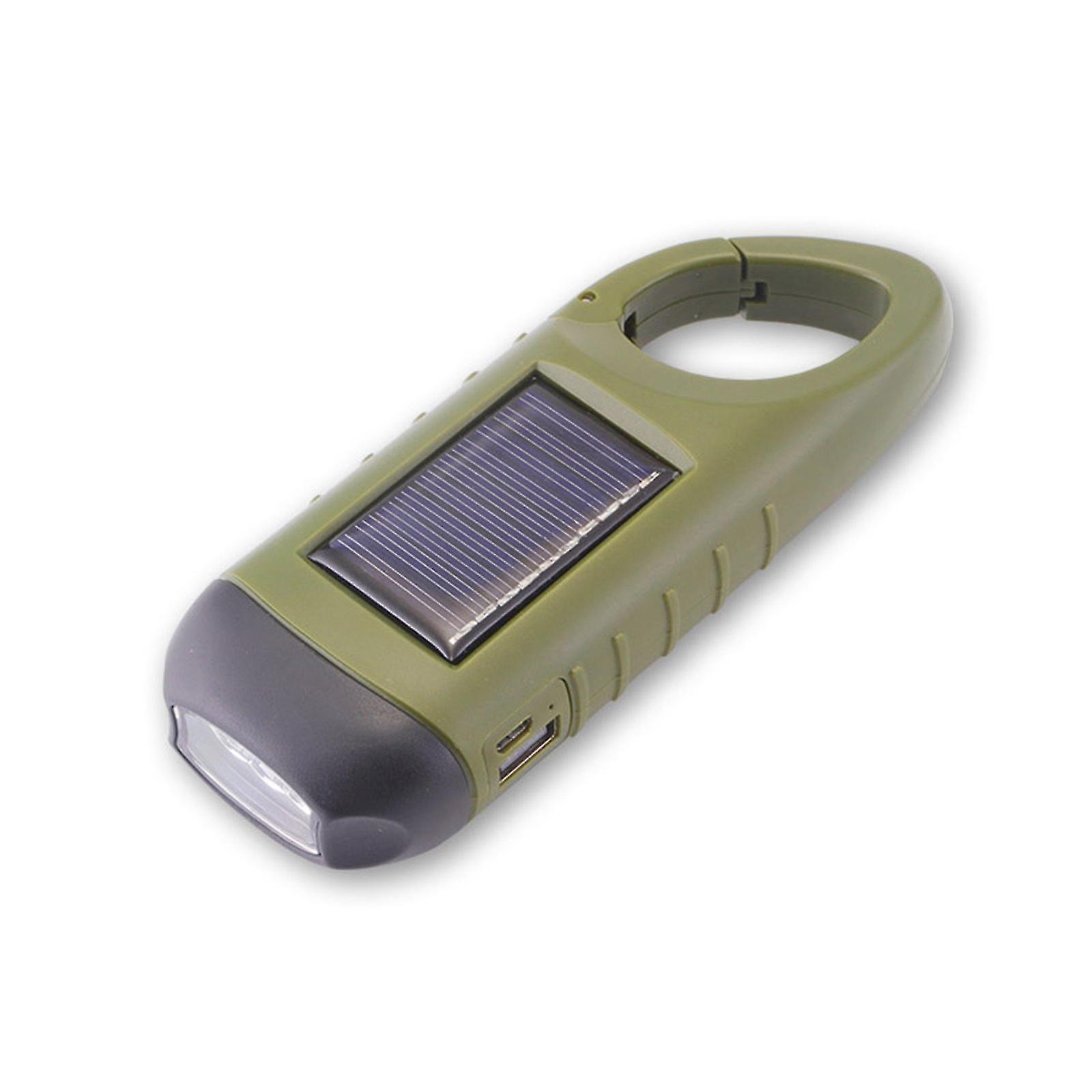 Hand Crank Emergency Flashlight Solar Powered Flashlight Rechargeable Flashlight，12.4*4.5*3.2cm