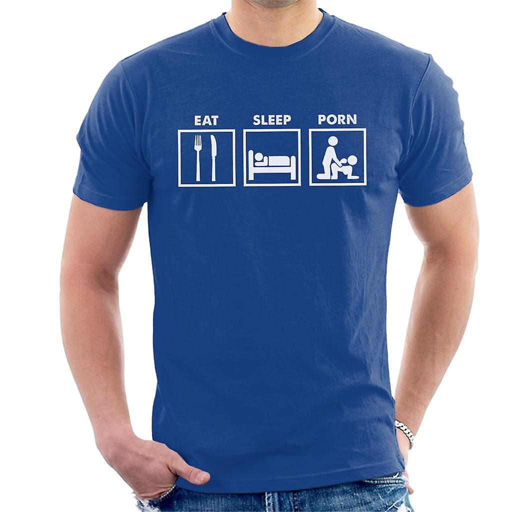 Essen Sie schlafen Porno Straße Zeichen Herren T-Shirt | Fruugo CH