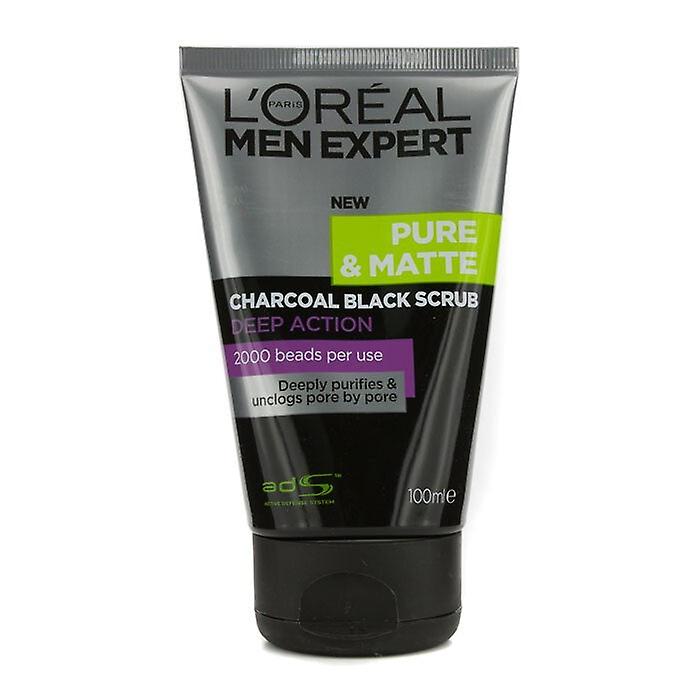 L'oreal Men Expert Pure & Matte Charcoal Black Scrub 100ml/3.3oz