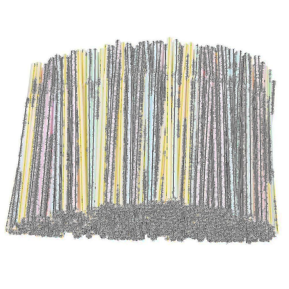 200pcs Plastic Drinking Disposable Straws 8 Inches